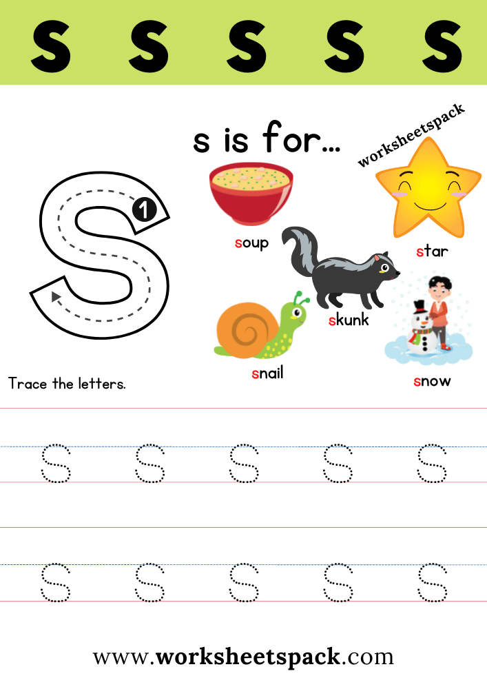 letter s printable worksheets