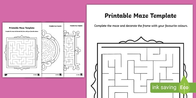 FREE Maze Template Activity Pack teacher Made Worksheets Library