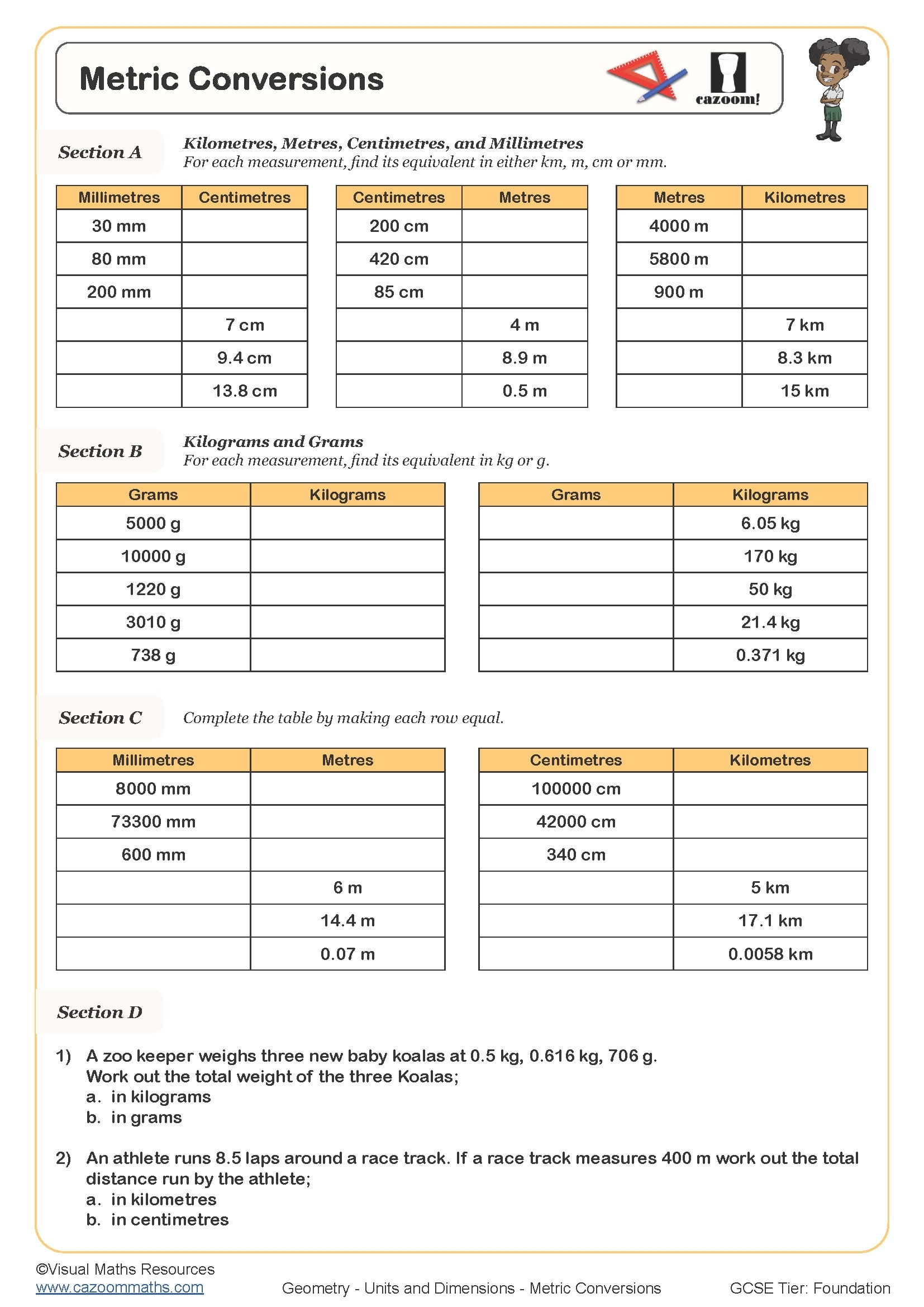 Free Metric Conversion Worksheets Printables PDFs Brighterly