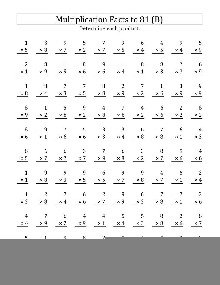 Free Multiplication Facts Worksheets Multiplication Worksheets