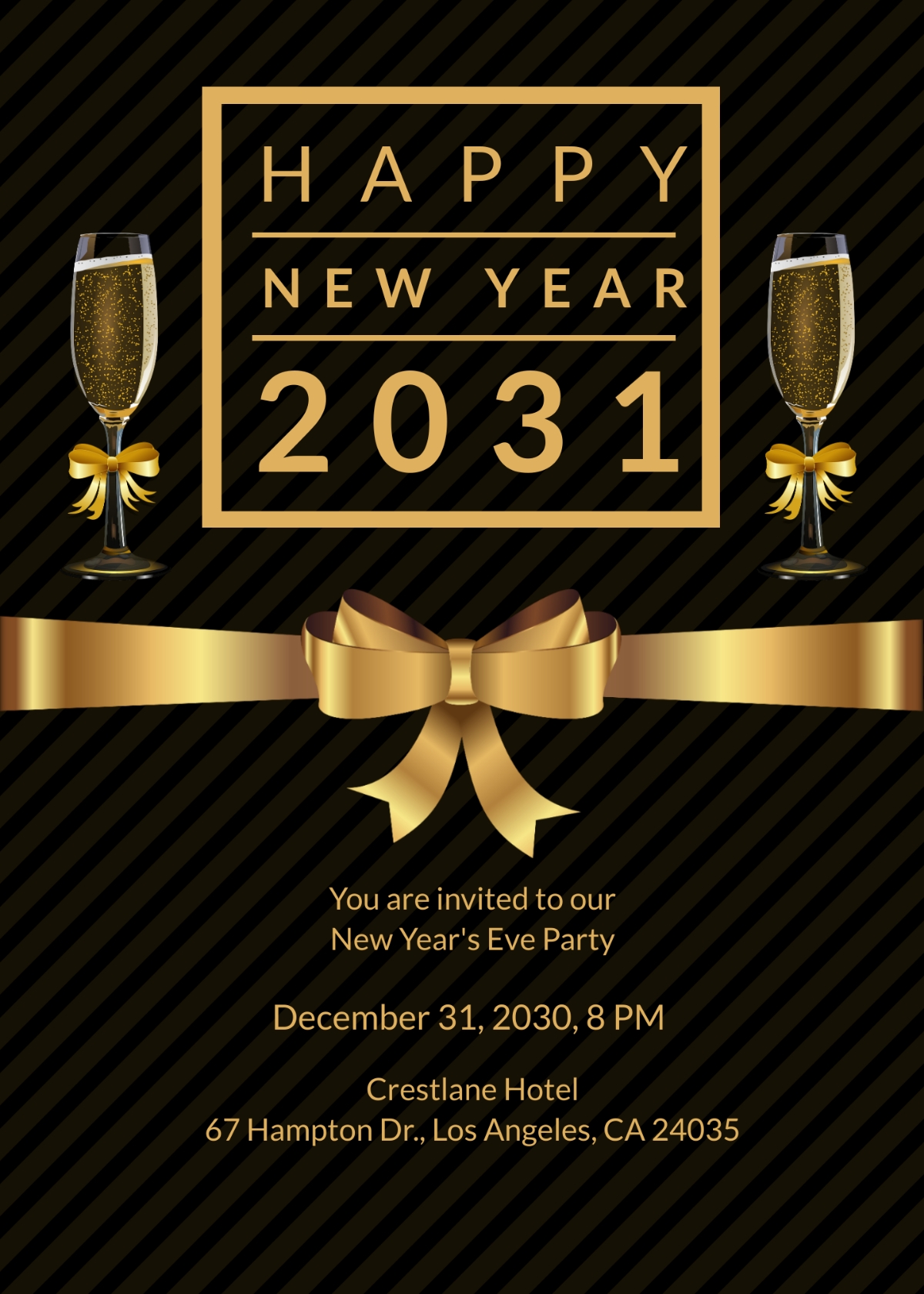 Free New Year Party Invitation Edit Online Download Template