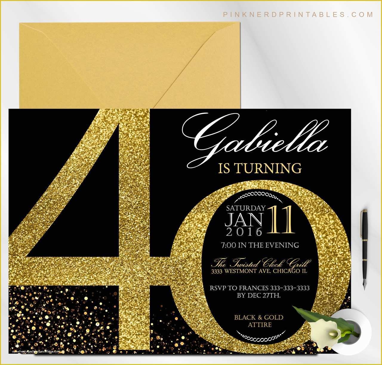 40th party invitations templates free