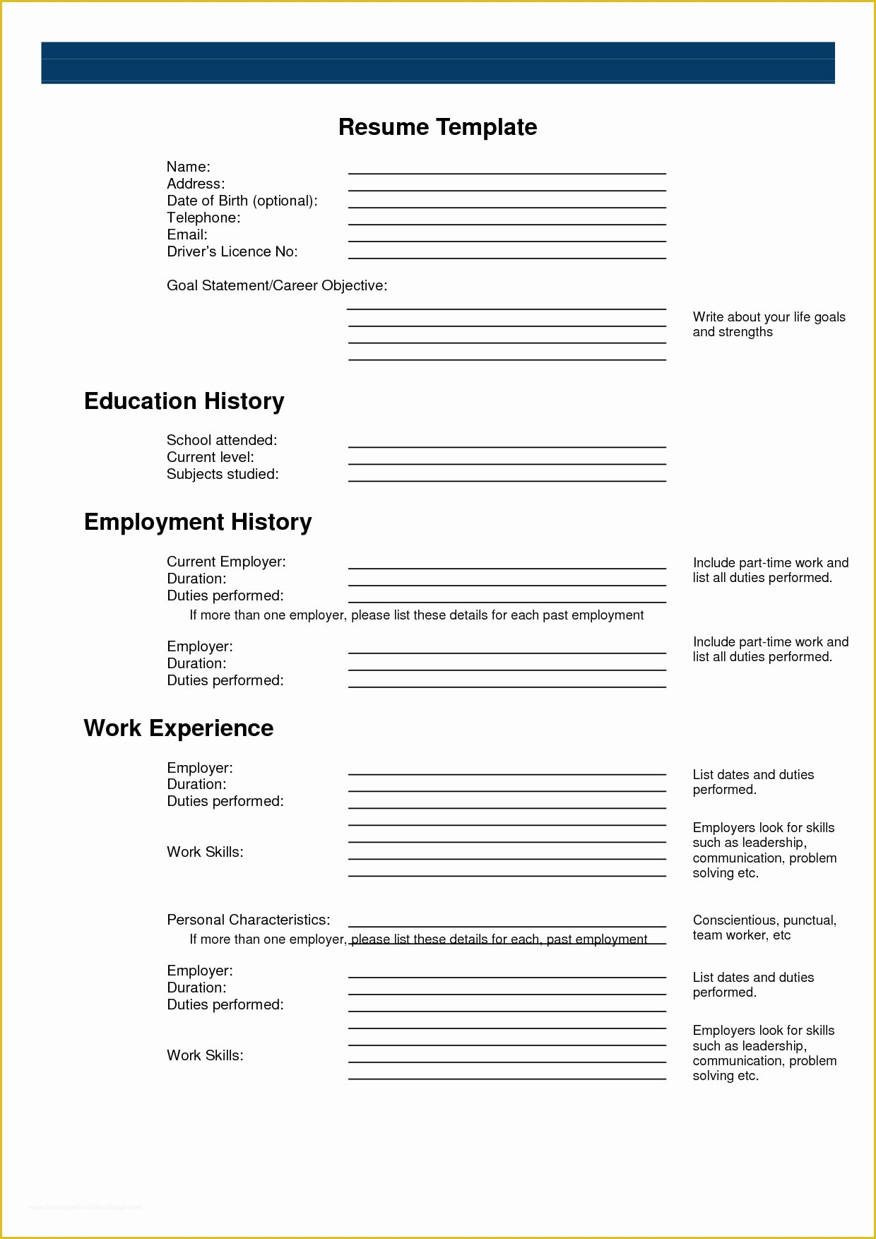Free Online Resume Templates Printable Of Free Printable Sample Resume 