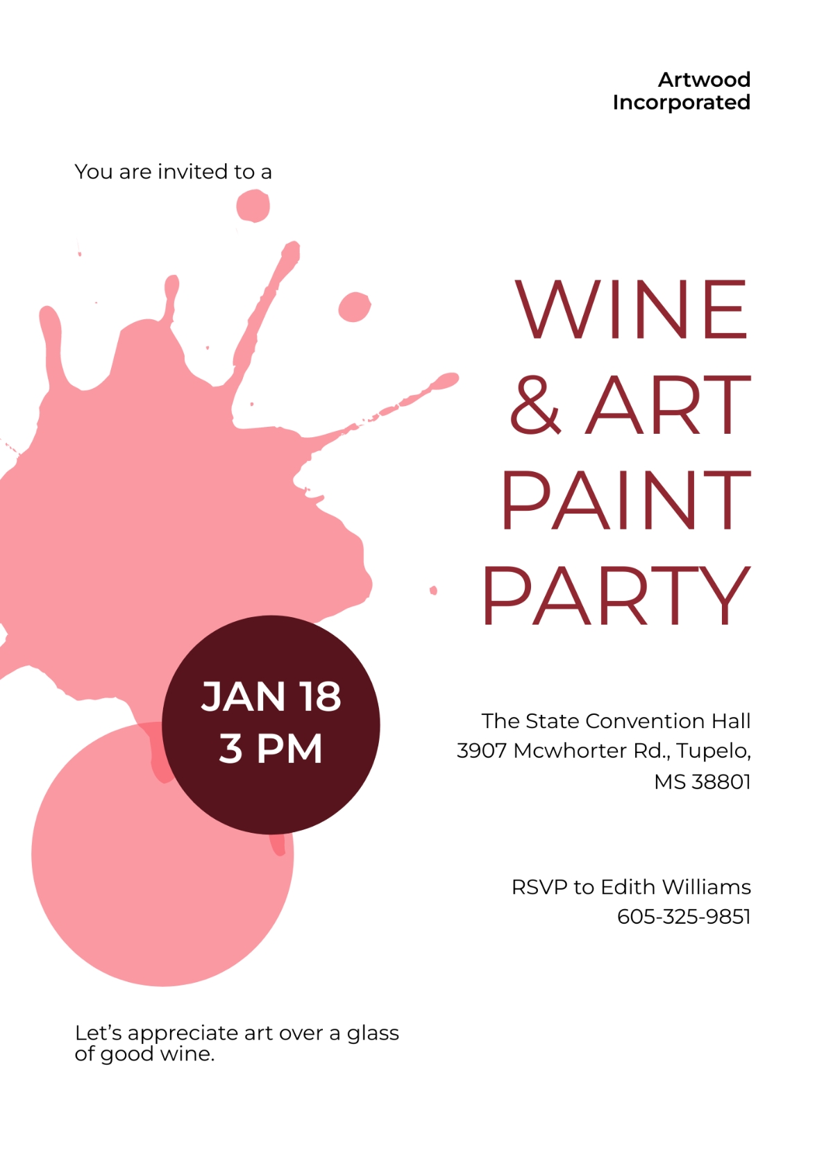FREE Paint Party Invitation Templates Examples Edit Online
