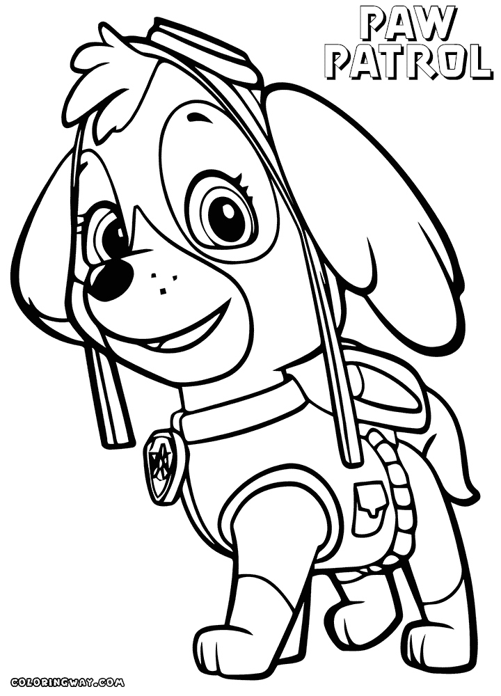 free paw patrol color pages