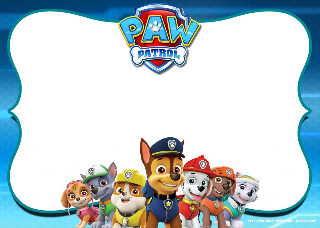 FREE Paw Patrol Squad Birthday Party Invitation Templates FREE 