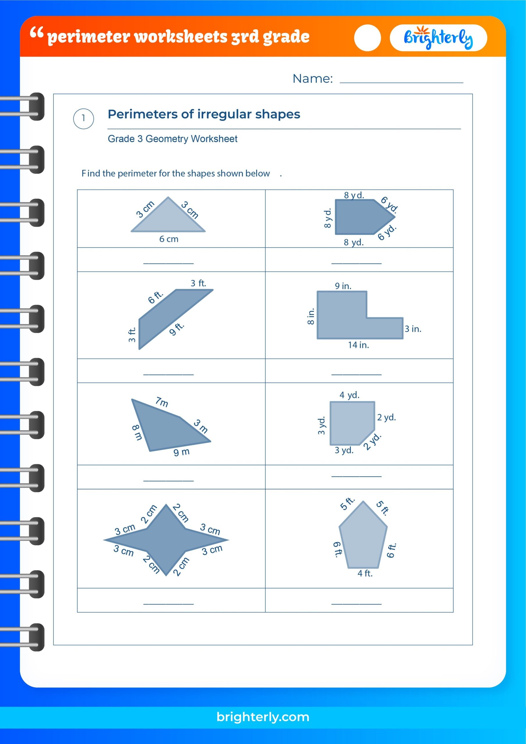 Free Perimeter Worksheets 3rd Grade For Kids PDFs Brighterly