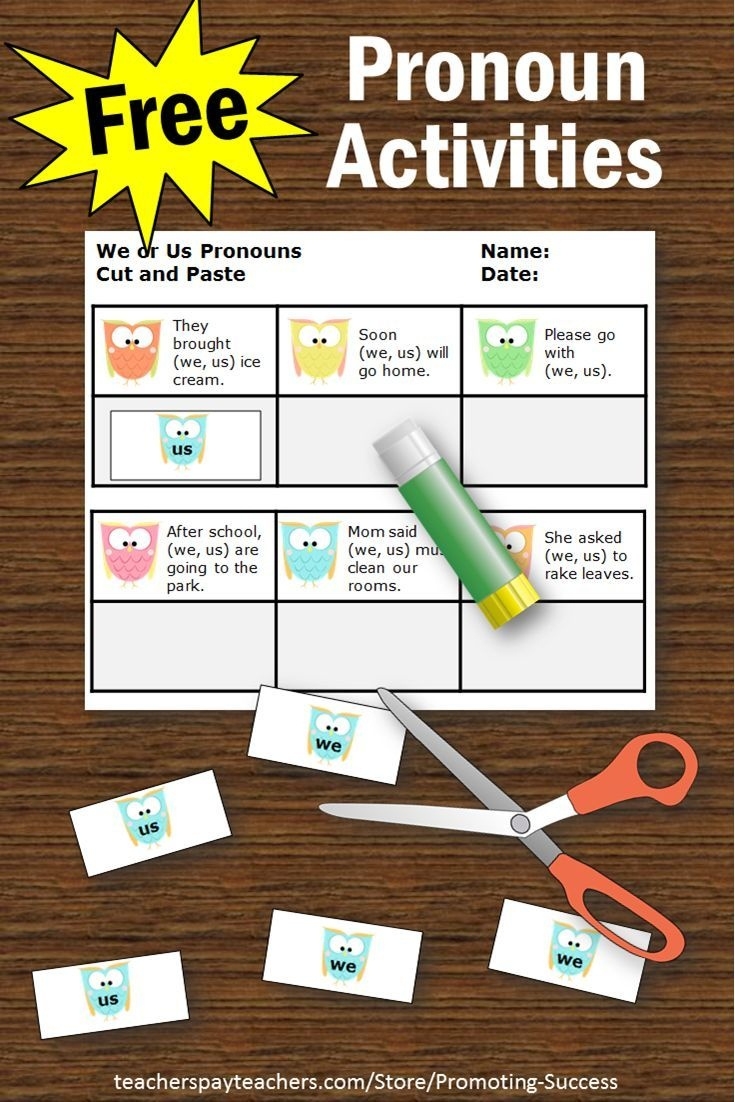 Free Personal Pronouns Task Cards We Or Us Grammar Practice Free 
