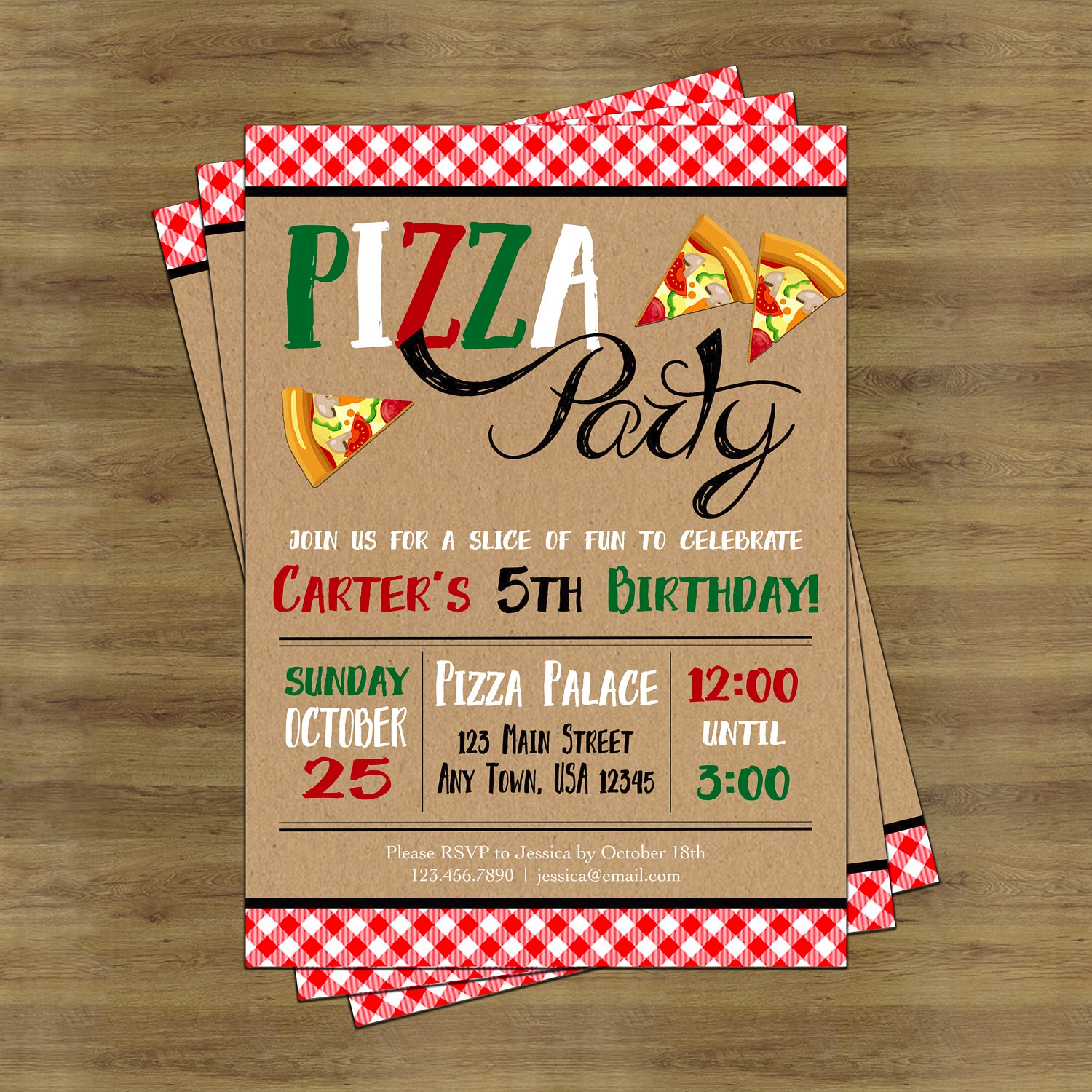 Free Pizza Party Invitation Template Printable Calendars AT A GLANCE