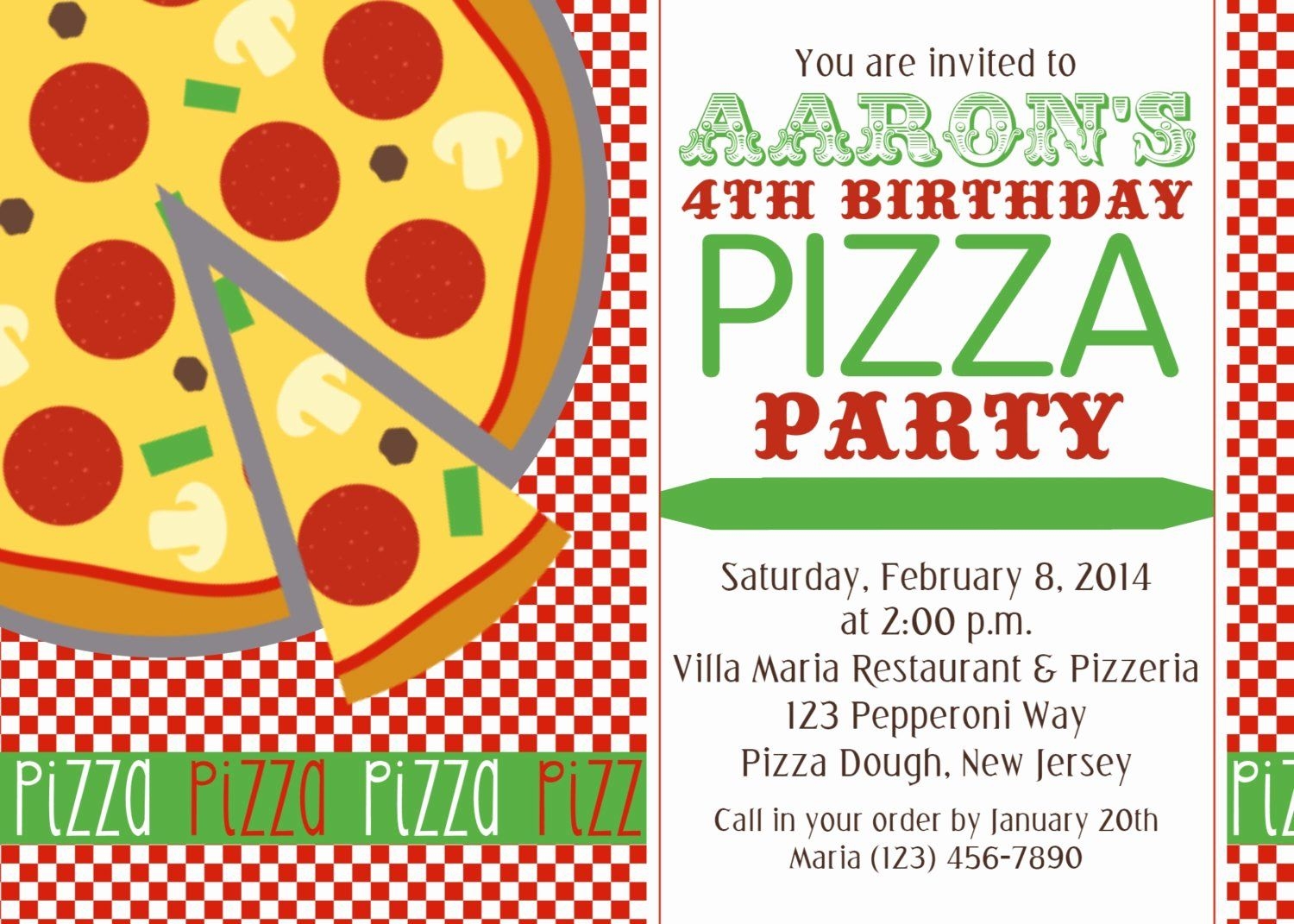 Free Pizza Party Invitation Template Printable Word Searches
