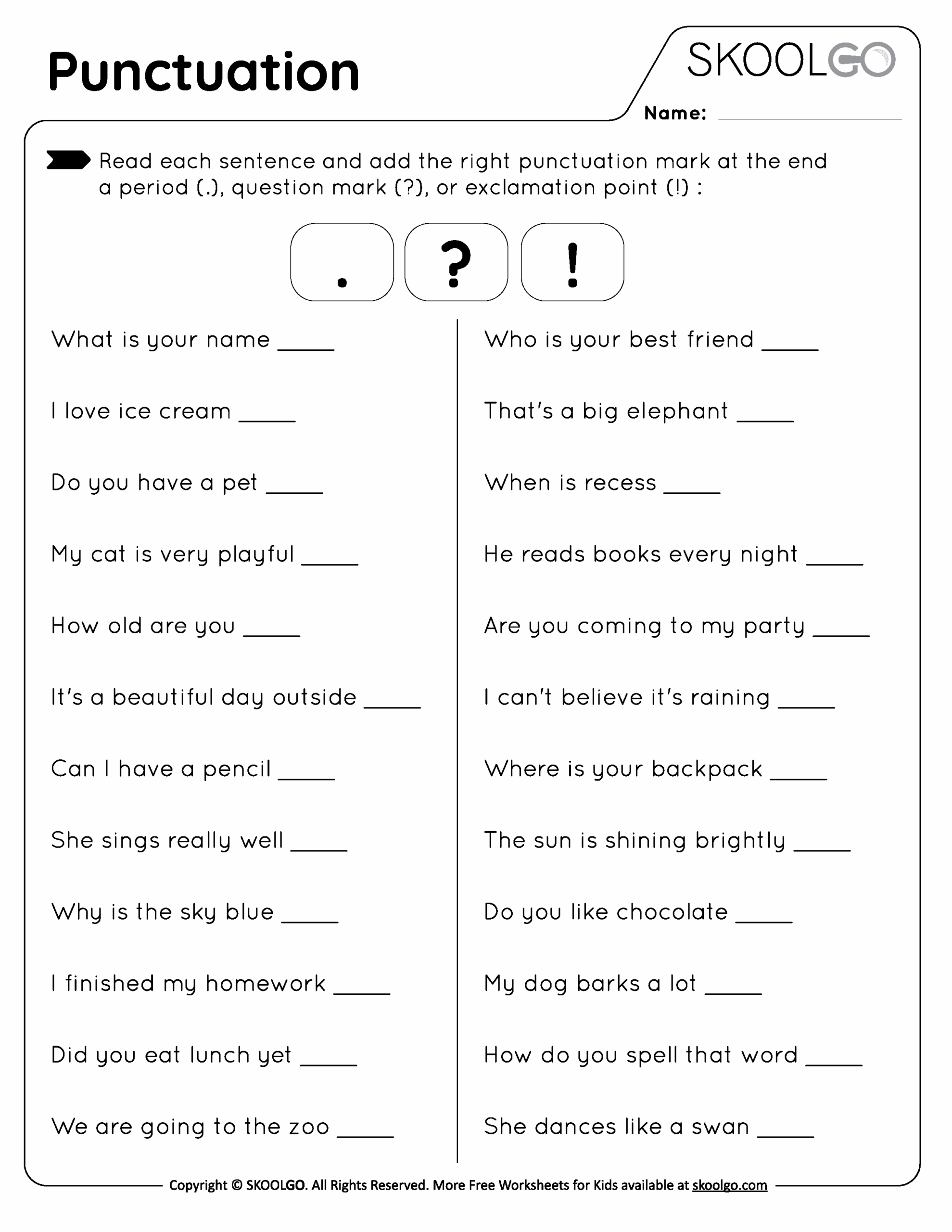 Free Practice Punctuation Worksheet Download Free Practice Punctuation 