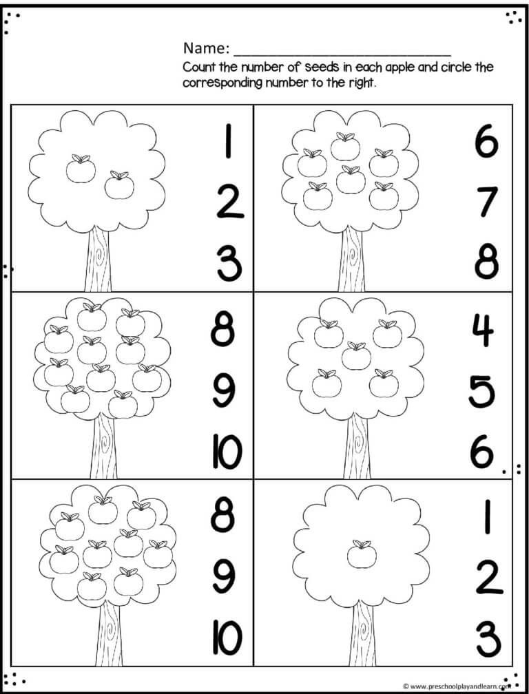 Free Prek Counting Worksheet CountingWorksheets