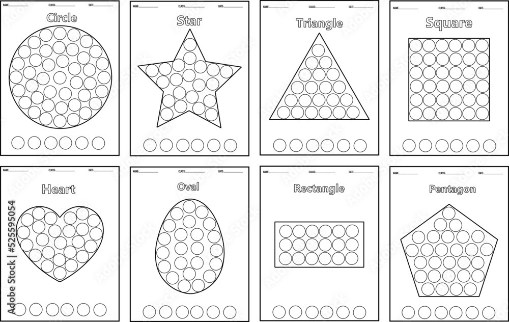 worksheet for shapes for preschool