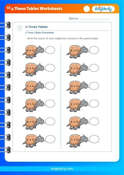 Free Printable 4 Times Tables Worksheets For Kids PDFs Worksheets 