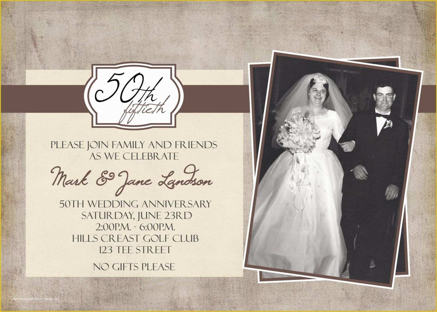 50th wedding anniversary invitation templates free download