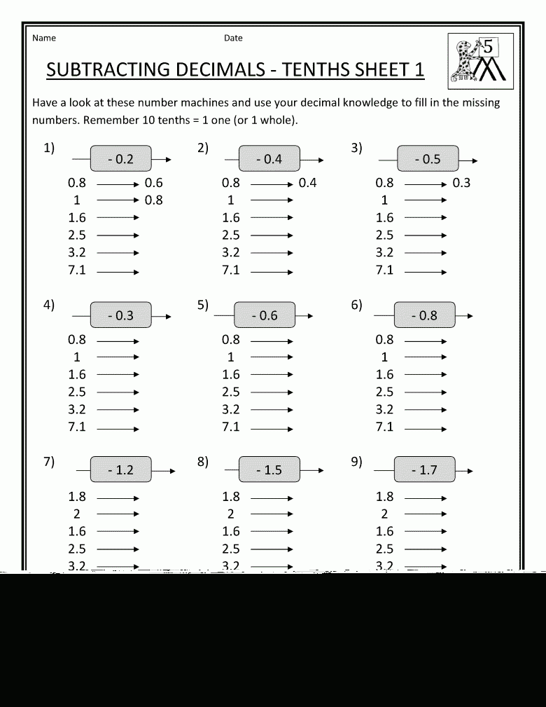 Free Printable 5th Grade Math Worksheets Printable Worksheets