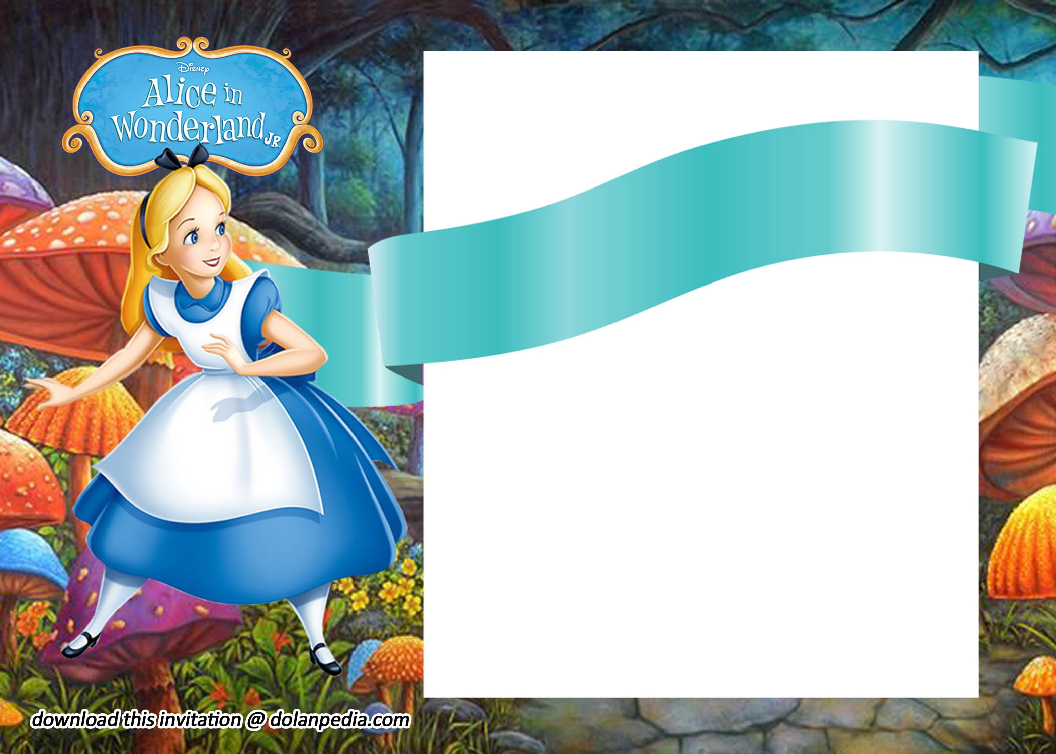 alice and wonderland invitation templates