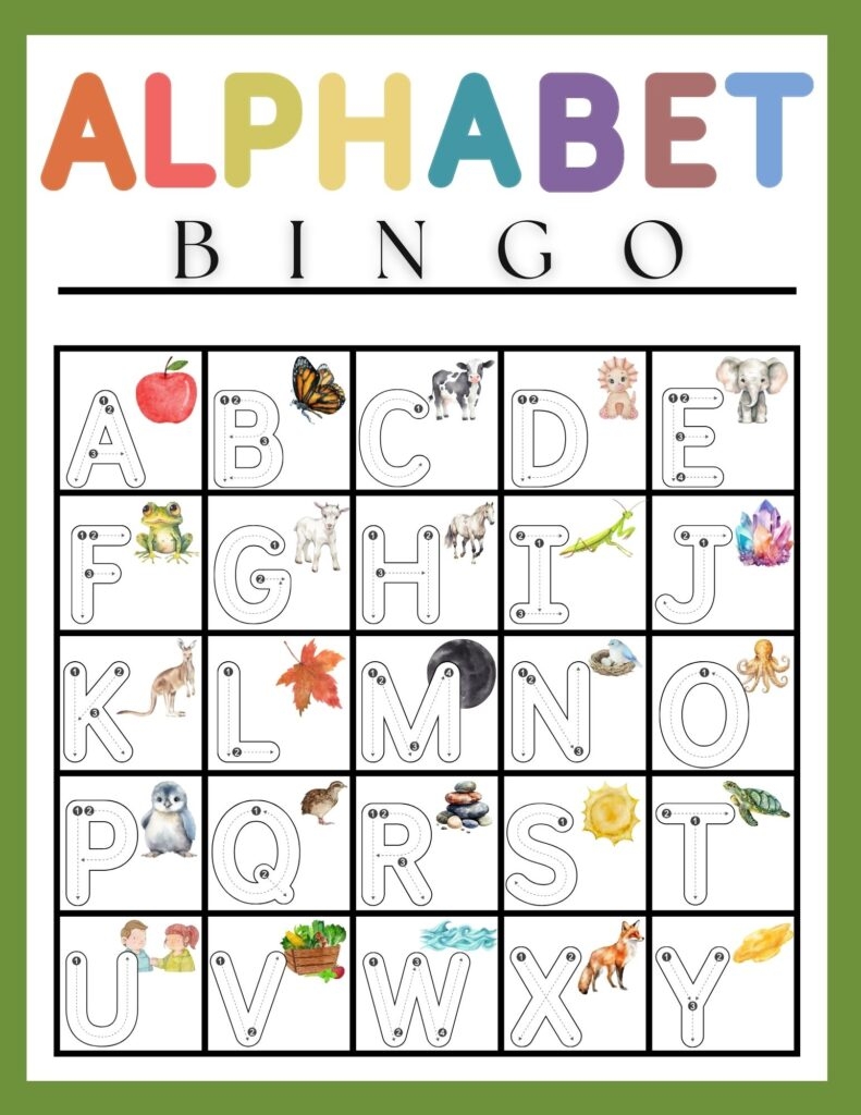 Free Printable Alphabet Bingo Cards Healing Home