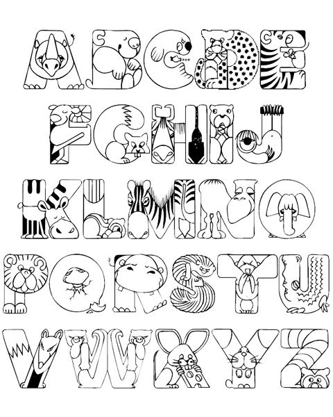 free printable alphabet coloring pages