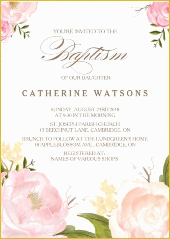 Free Printable Baptism Invitations Templates Of 30 Baptism Invitation 