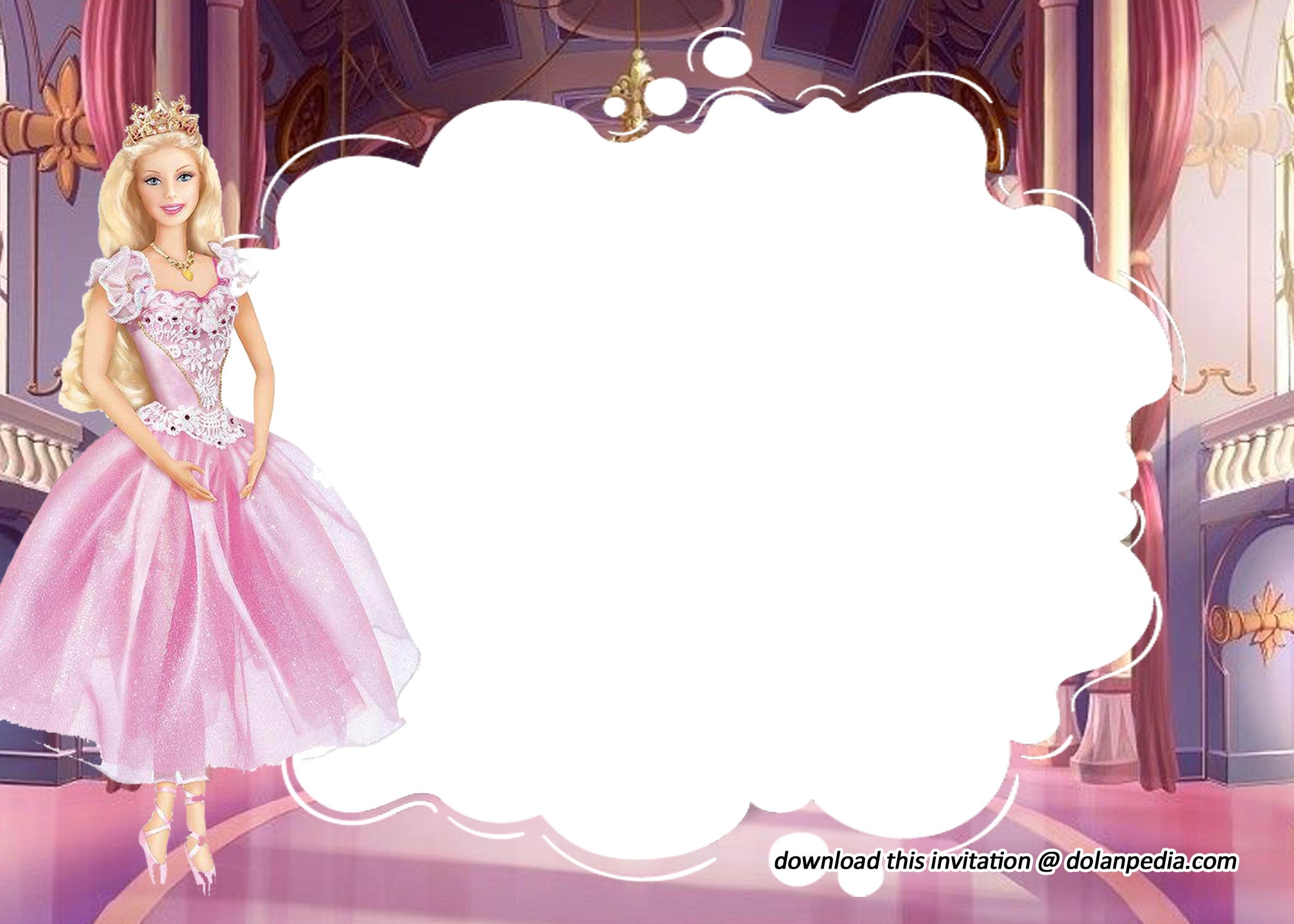 barbie invitation template free
