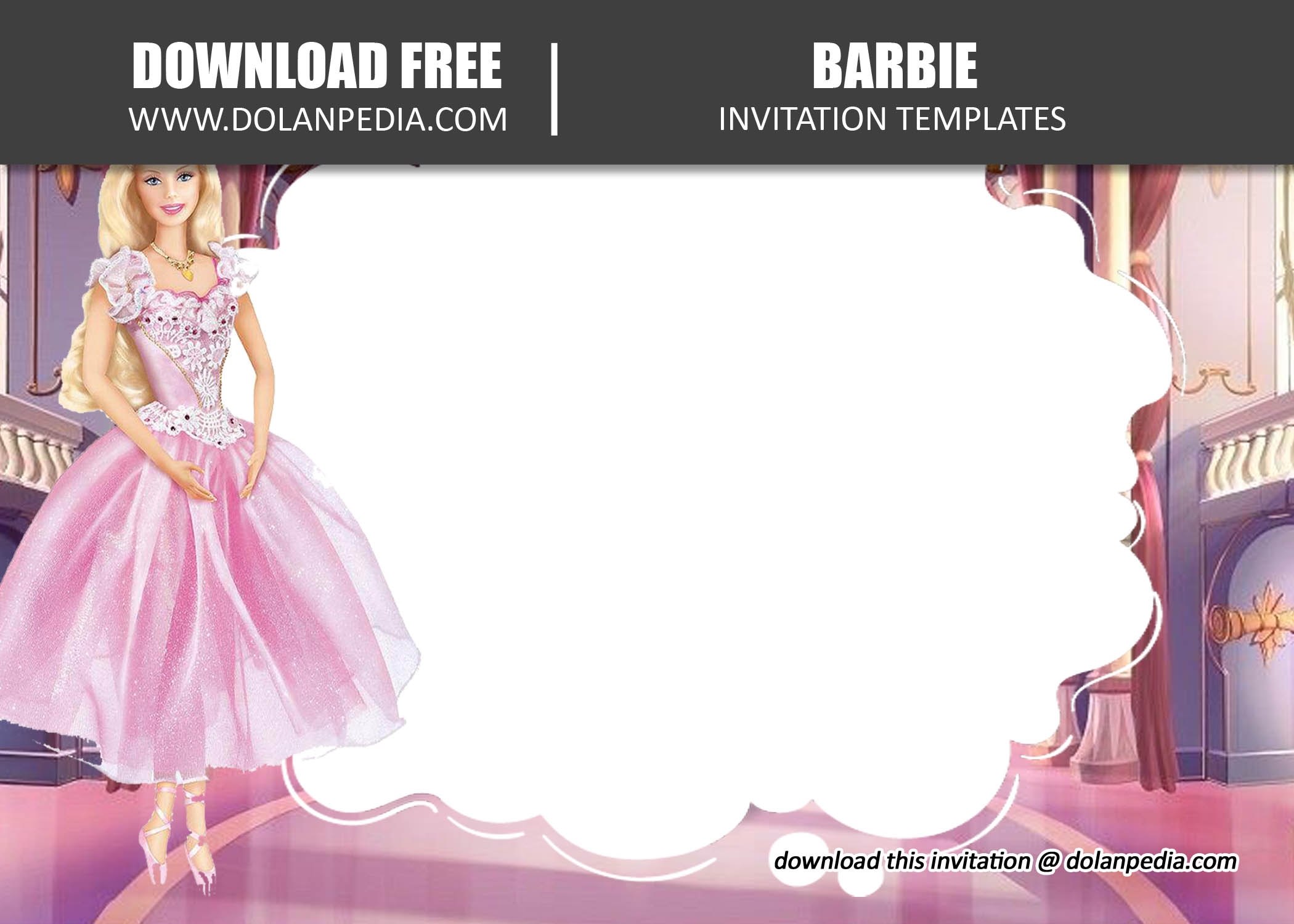 barbie invitation template