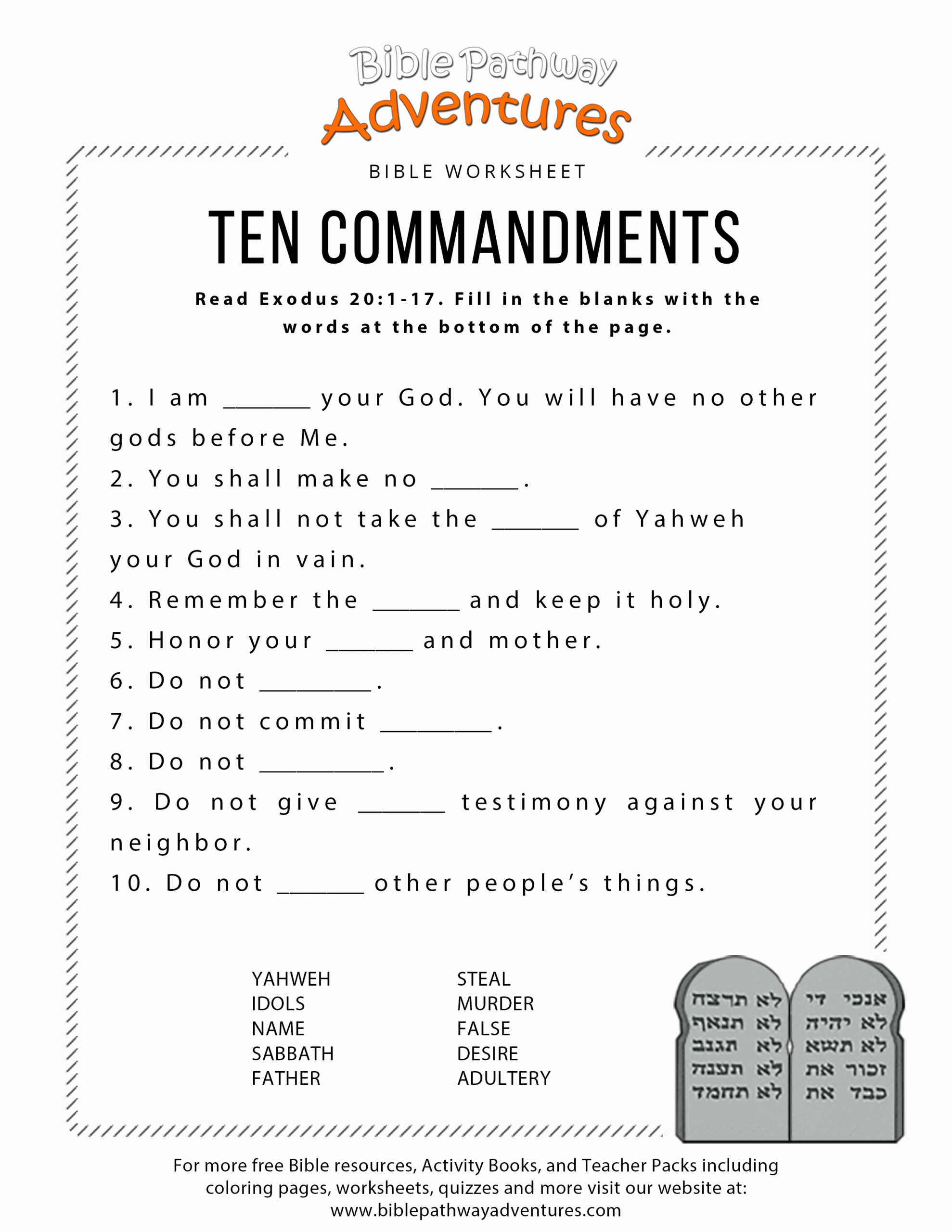 bible study worksheets