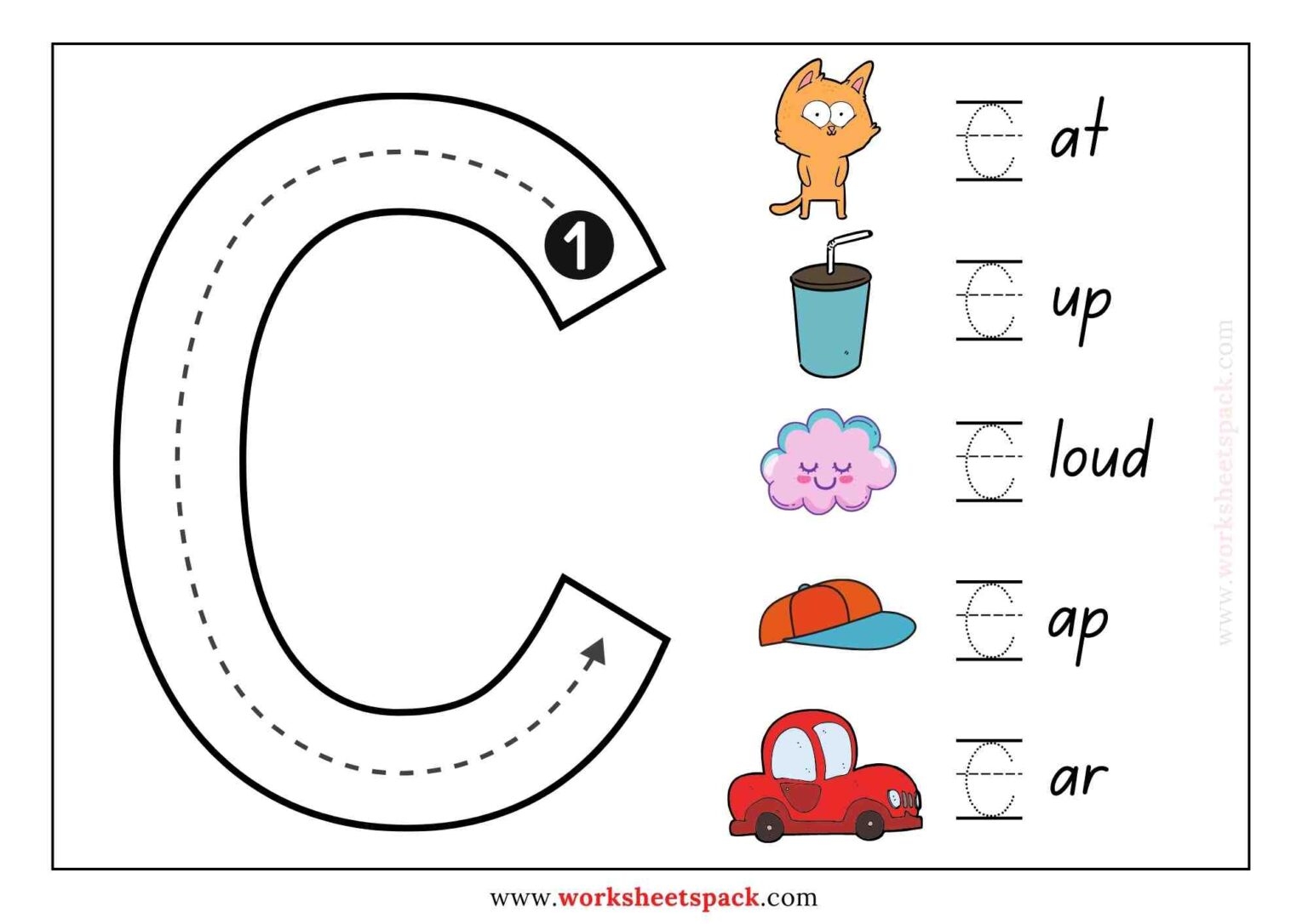 tracing letter worksheets