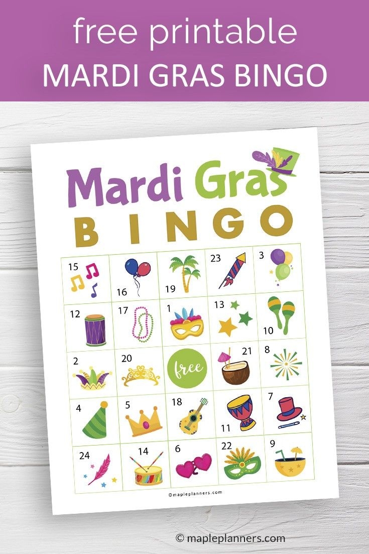 Free Printable Bingo Cards Mardi Gras Theme Artofit