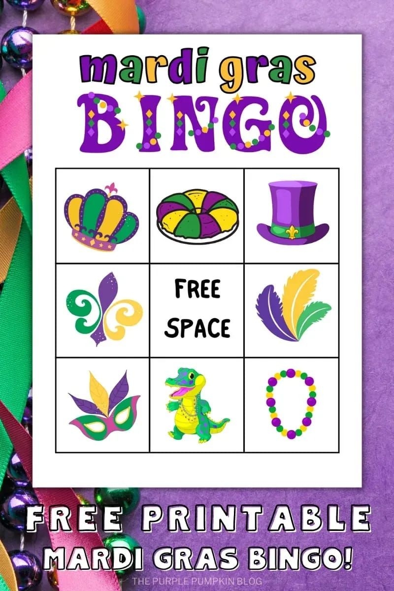 Free Printable Bingo Cards Mardi Gras Theme Artofit