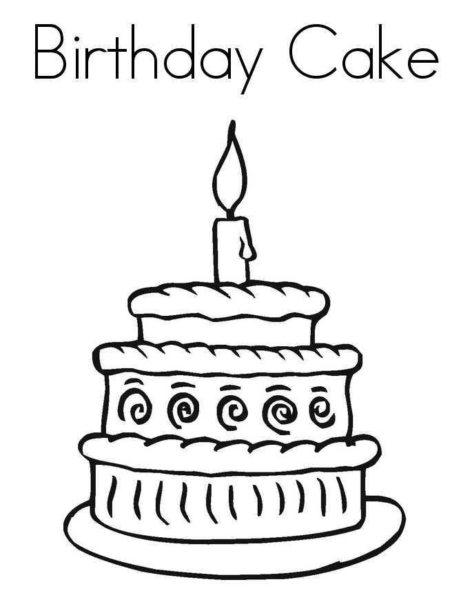 Birthday Cake Coloring Pages