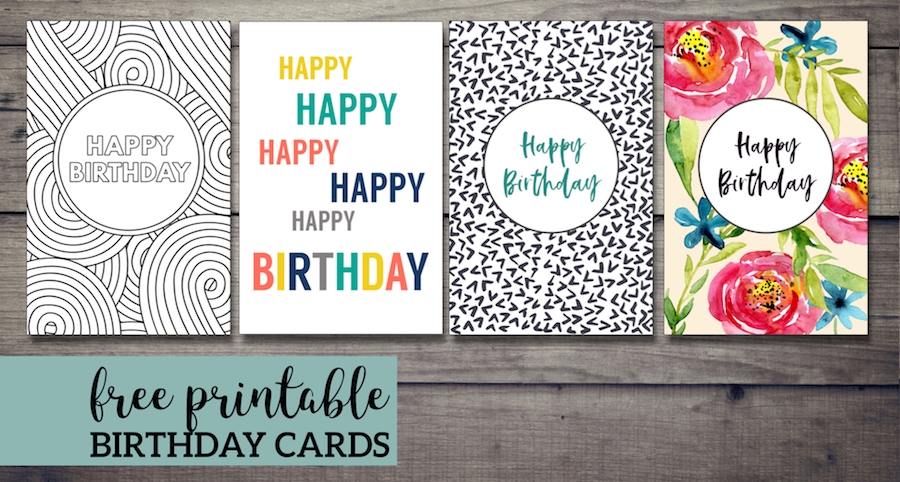 Free Printable Birthday Cards Paper Trail Design