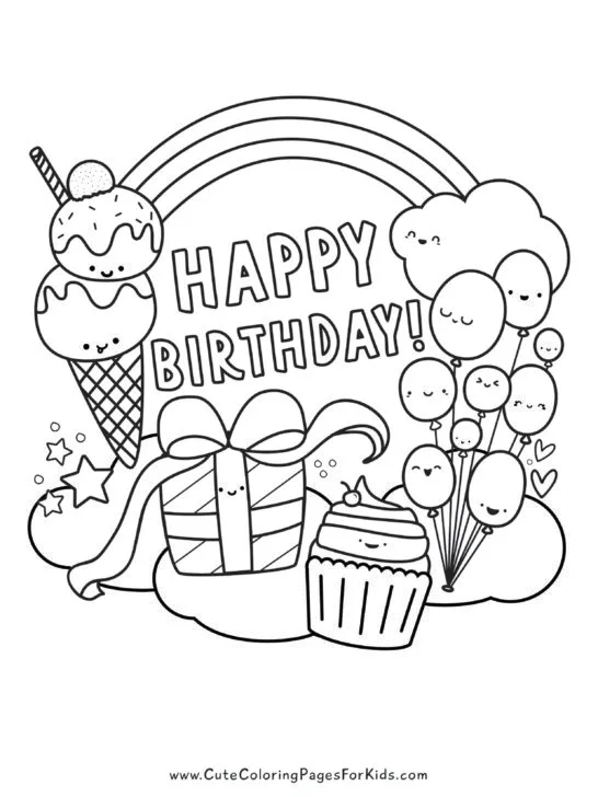 Free Printable Birthday Coloring Pages Cute Coloring Pages For Kids 