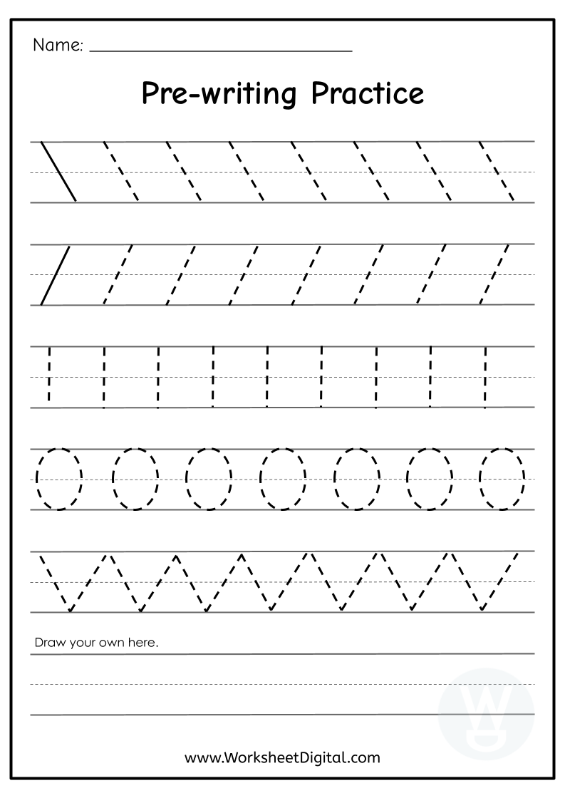 Free Printable Blank Writing Practice Worksheet Worksheets Library