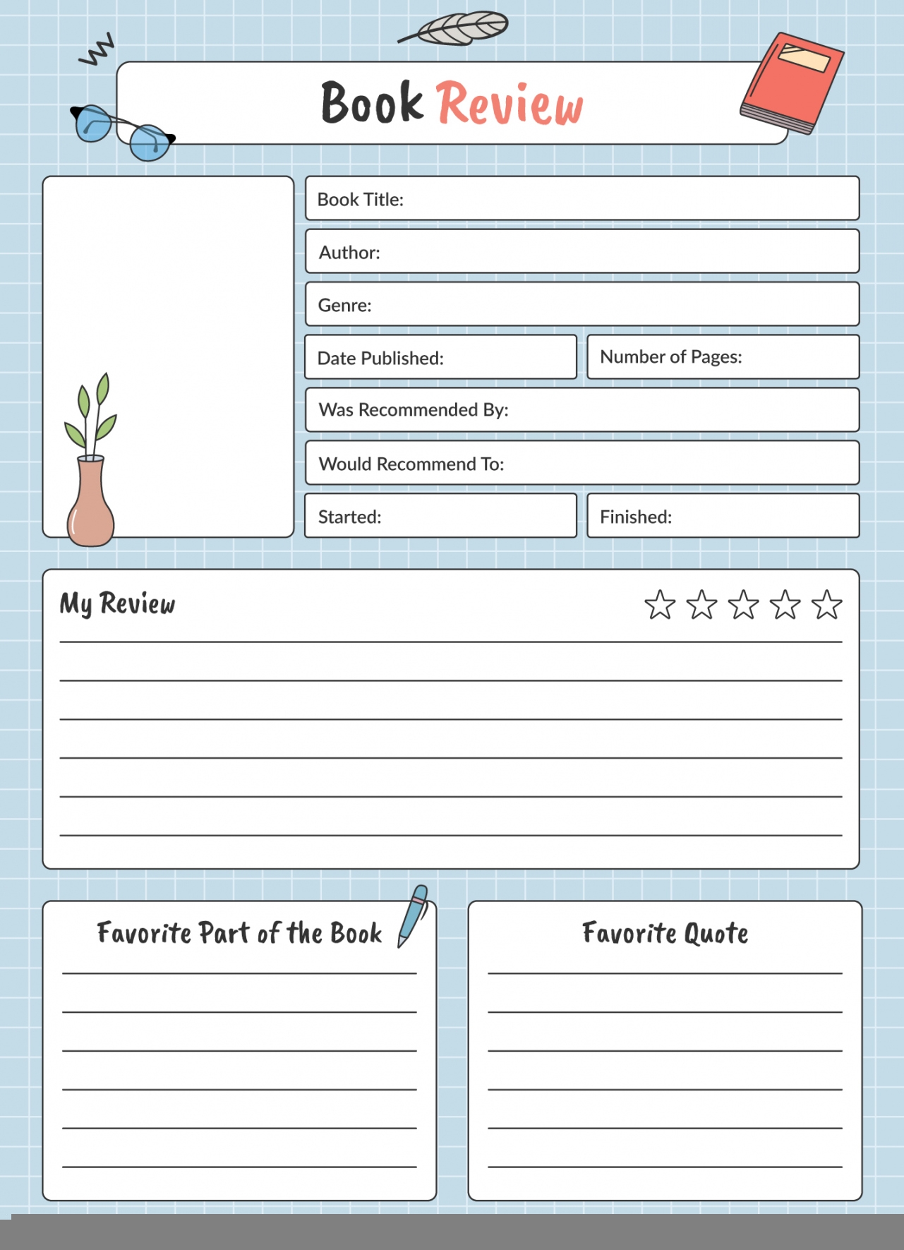 Free Printable Book Report Template FREE Printable HQ