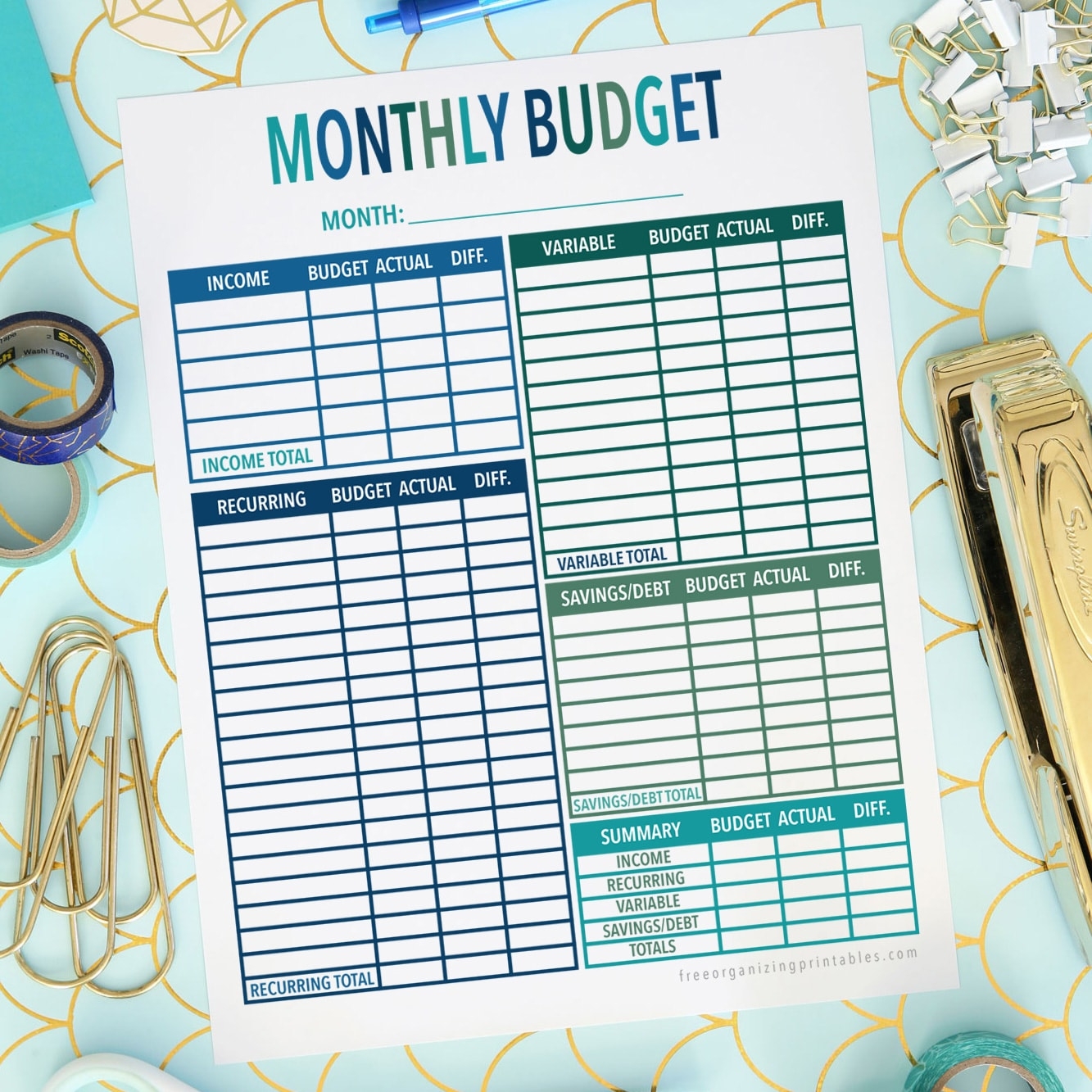 free printable budget worksheet pdf