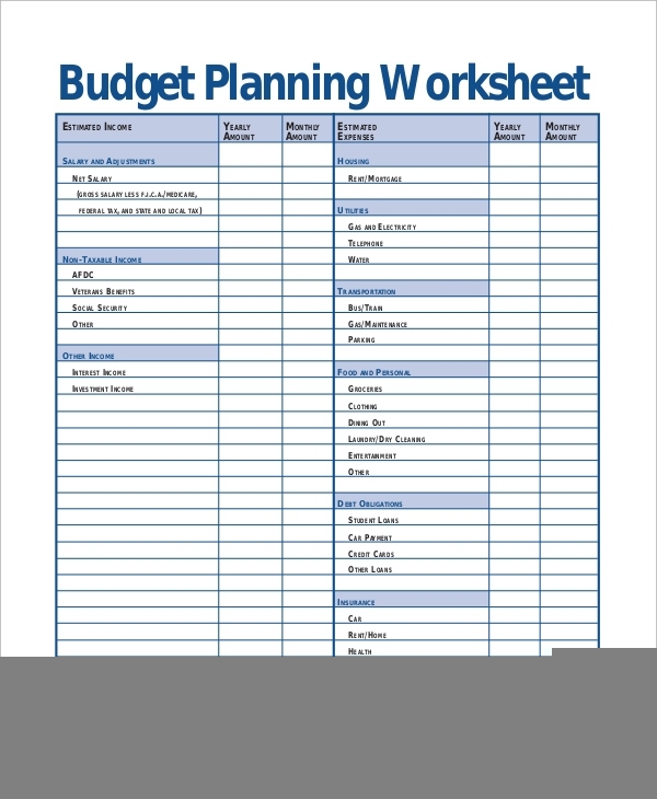 Free Printable Budget Worksheet Pdf Budgeting Worksheets