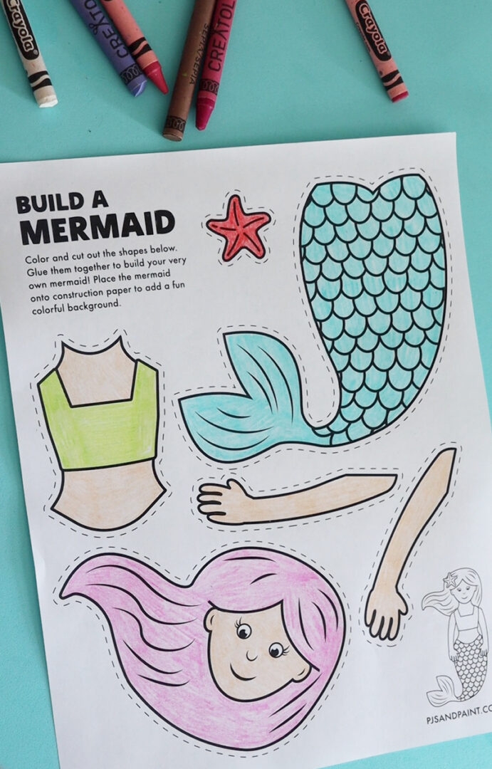 printable mermaid craft