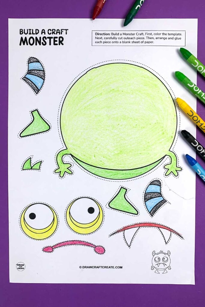 Free Printable Build A Monster Craft Draw Craft Create