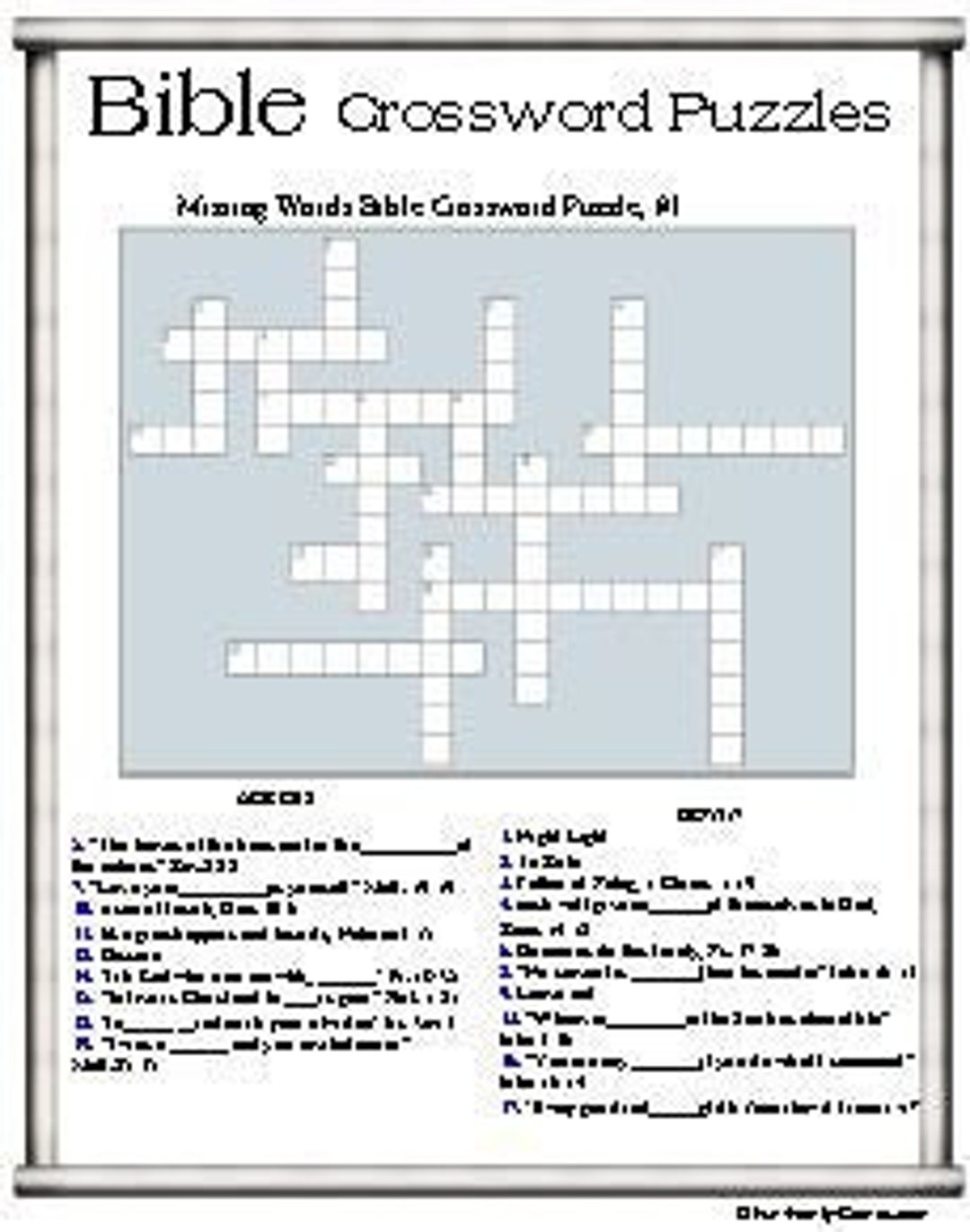 Free Printable Christian Crossword Puzzles Download Free Printable 