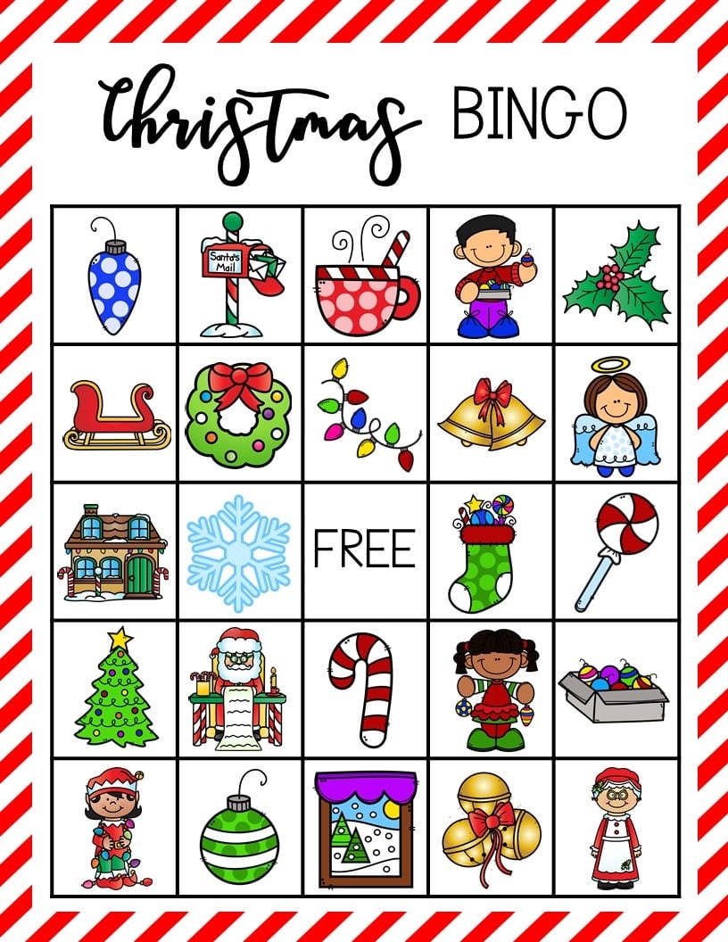 Free Printable Christmas Bingo Cards For Kids Classrooms Happy 