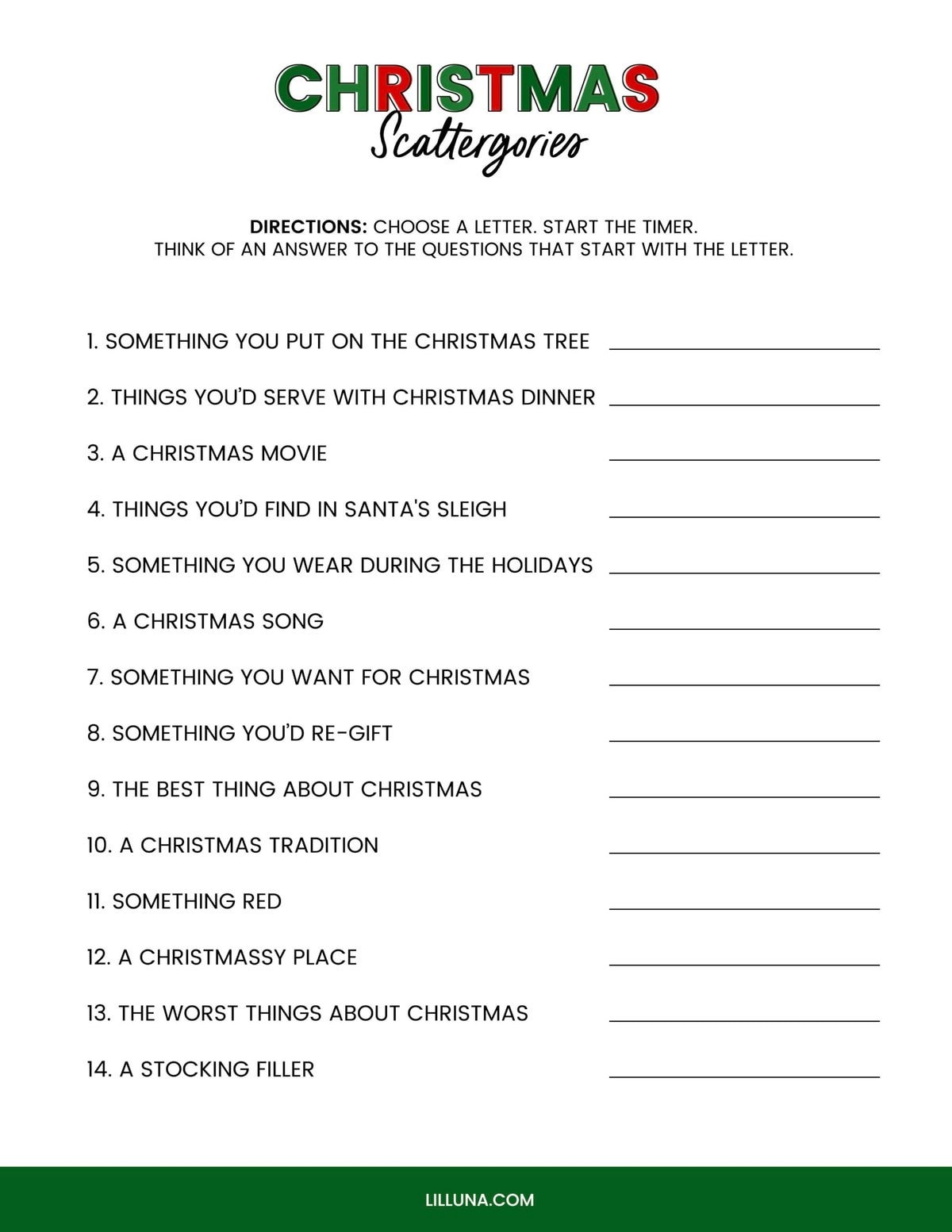 printable holiday games