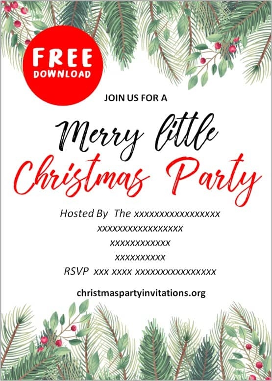 Free Printable Christmas Party Invitations Templates Christmas 