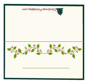 Free Printable Christmas Place Cards