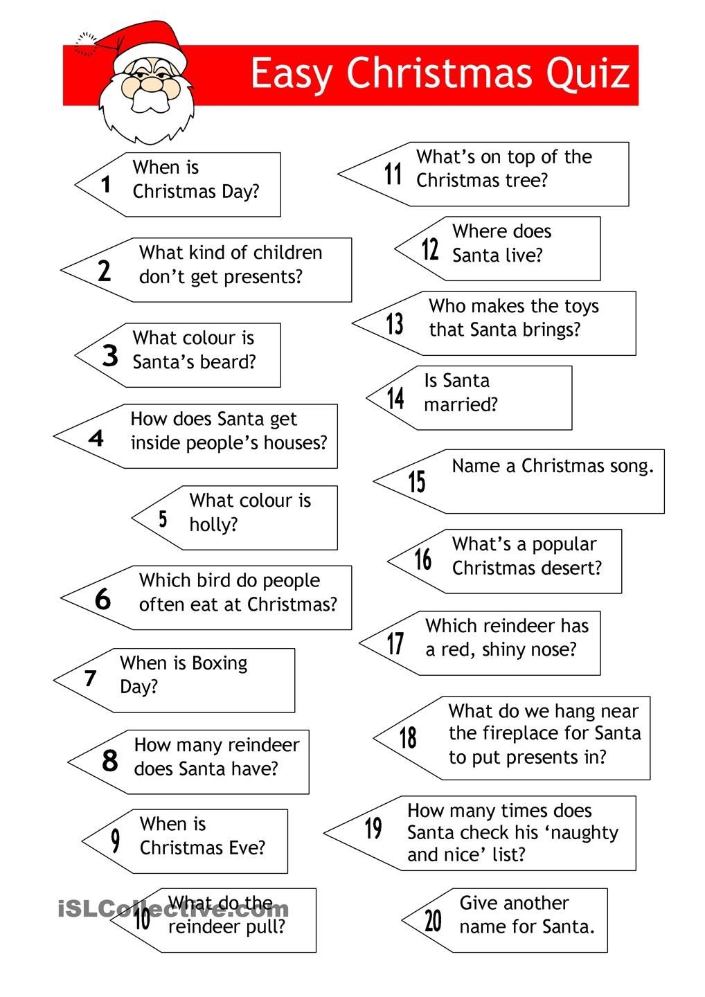 Free Printable Christmas Quiz With Answers Cynthia K Brownlee