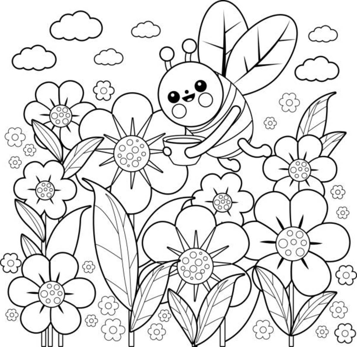 coloring pages flowers free printable