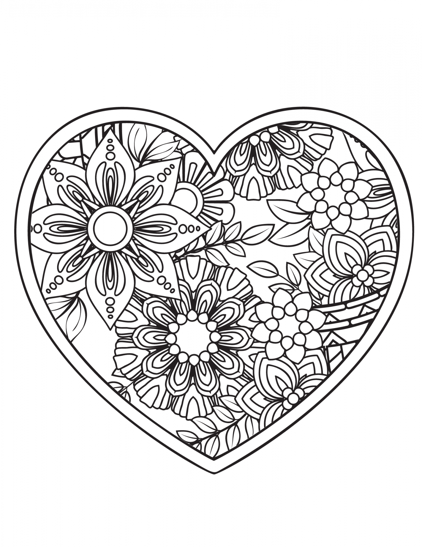 heart coloring pages free printable