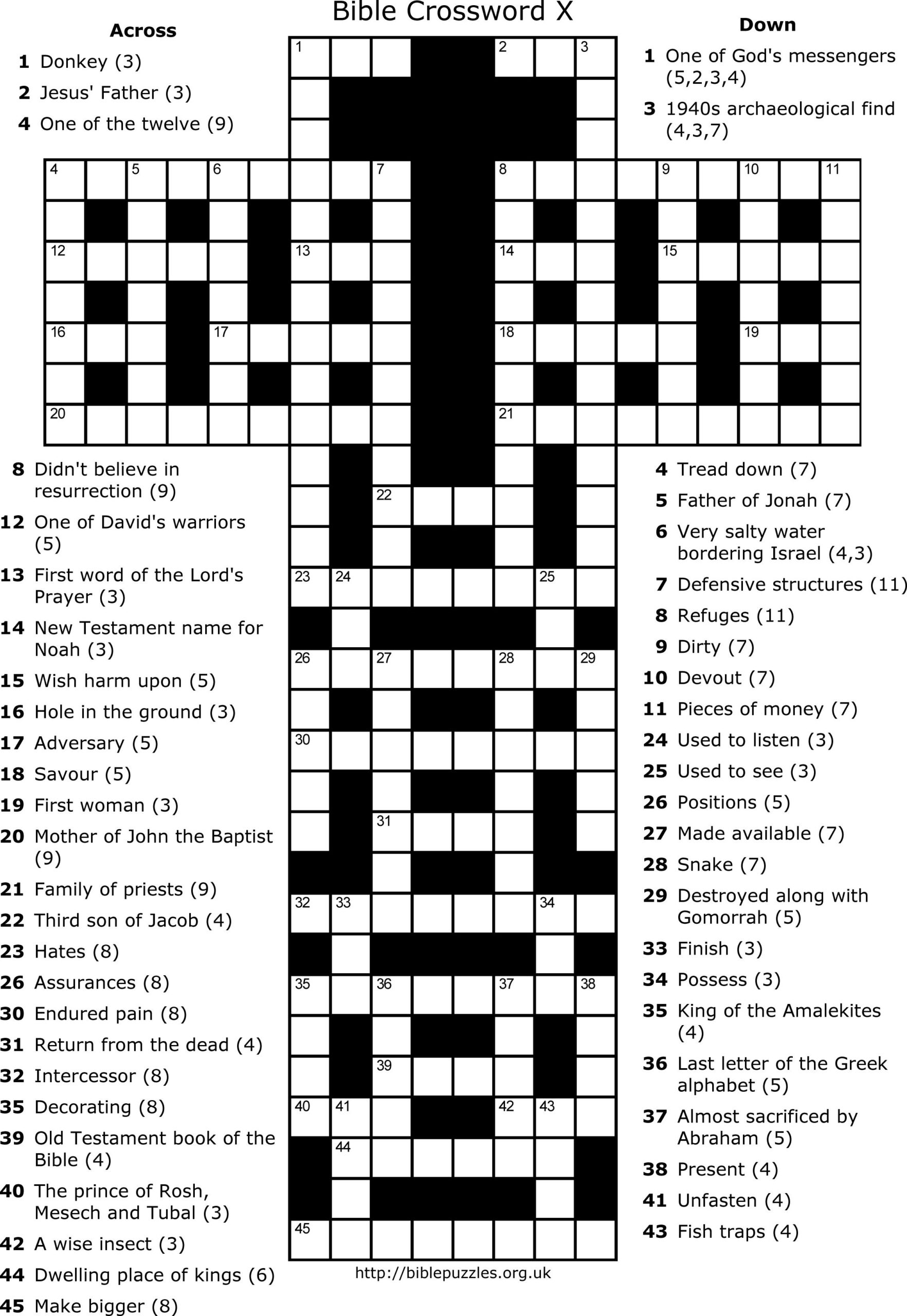 free printable crossword puzzles with answers