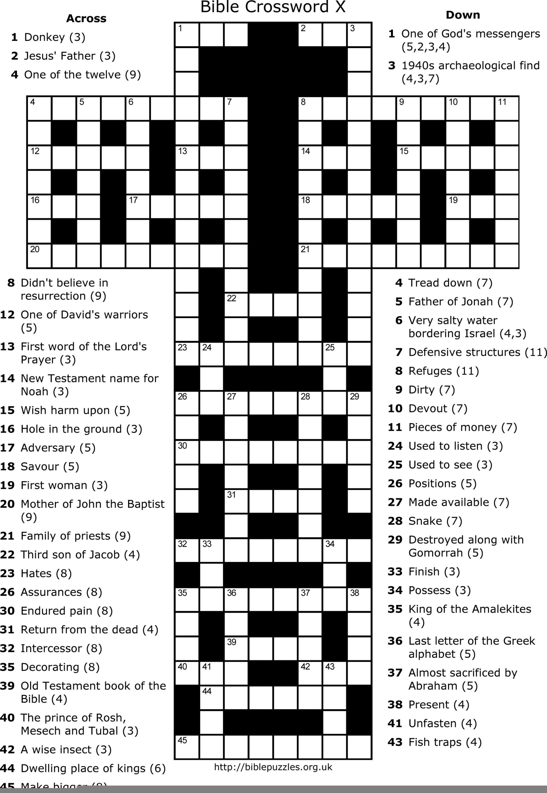 Free Printable Crossword Puzzles Adult Easter James Crossword Puzzles