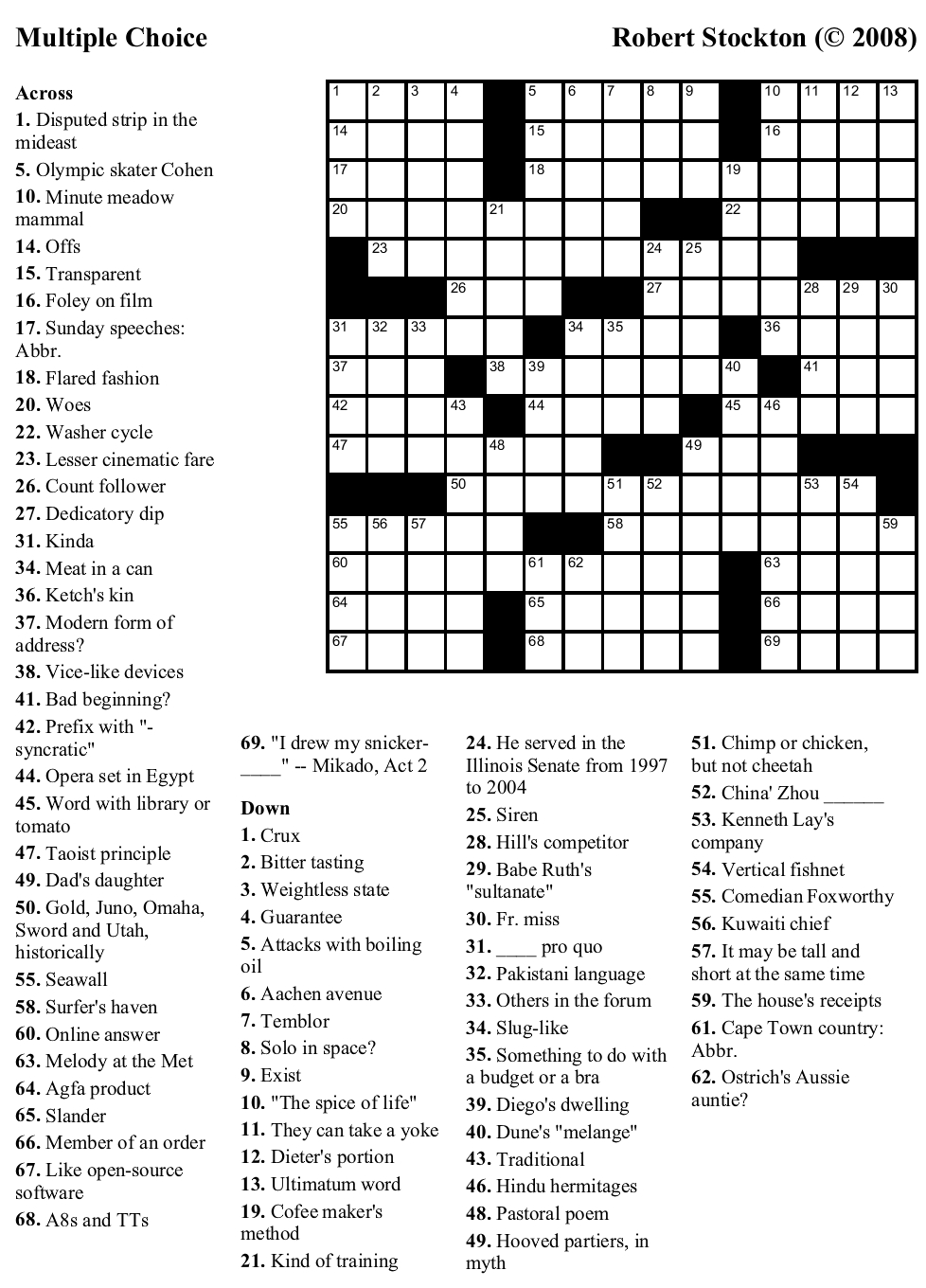 free printable crossword puzzles medium difficulty